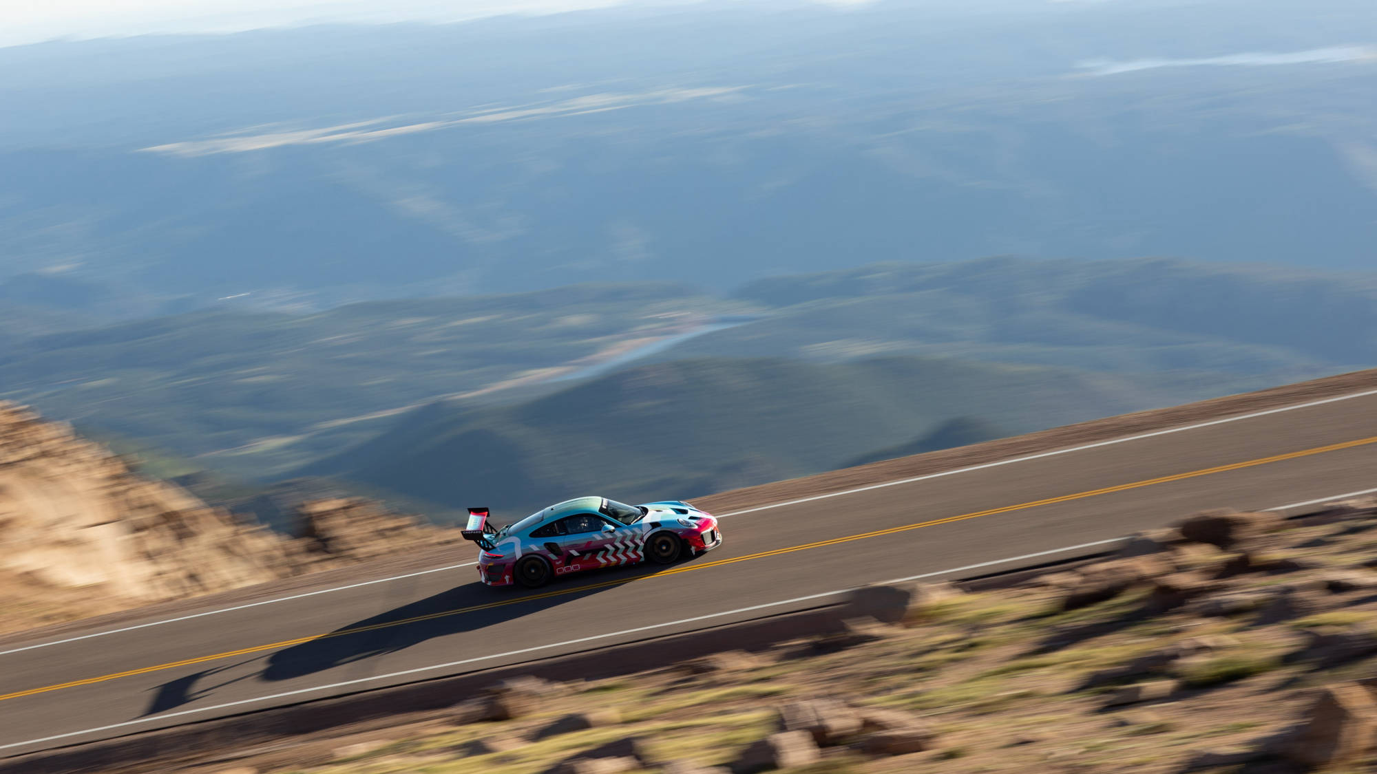 Porsche 911 GT2 RS Clubsport art car at Pikes Peak