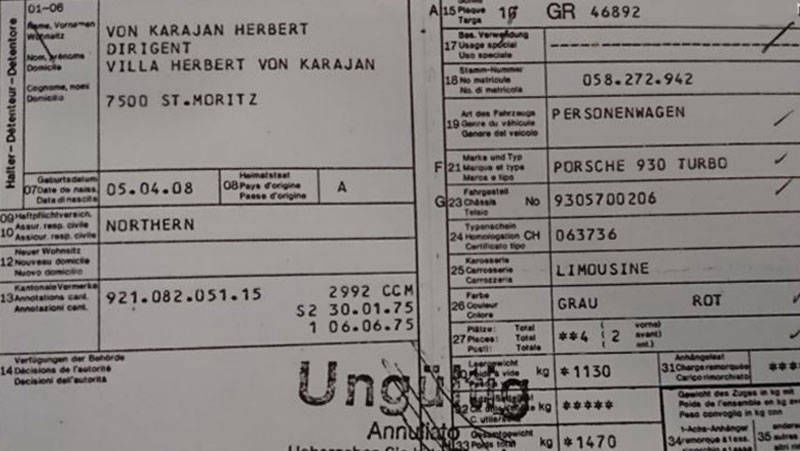 Karajan Porsche 911 Turbo RS Rennsport Driver