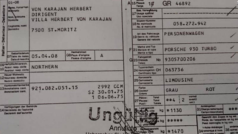 Karajan Porsche 911 Turbo RS Rennsport Driver