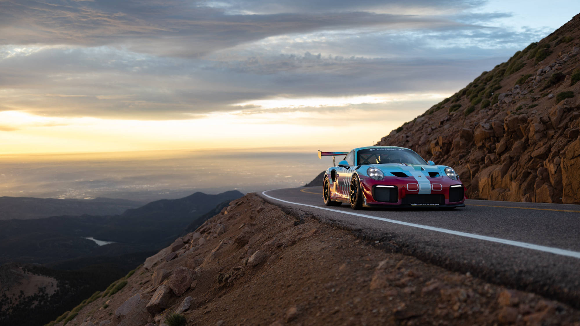 Porsche 911 GT2 RS Clubsport art car at Pikes Peak