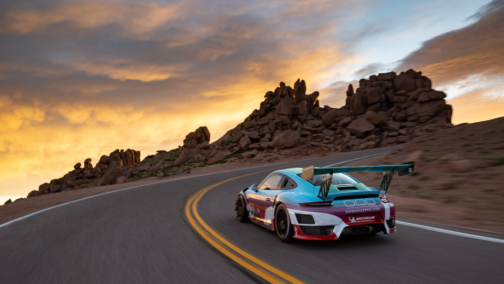 Porsche 911 GT2 RS Clubsport art car at Pikes Peak