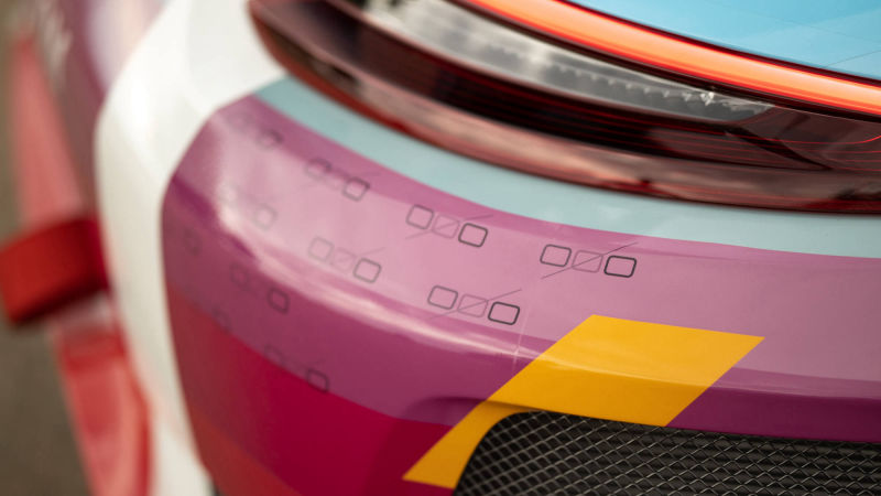 Porsche 911 GT2 RS Clubsport art car at Pikes Peak