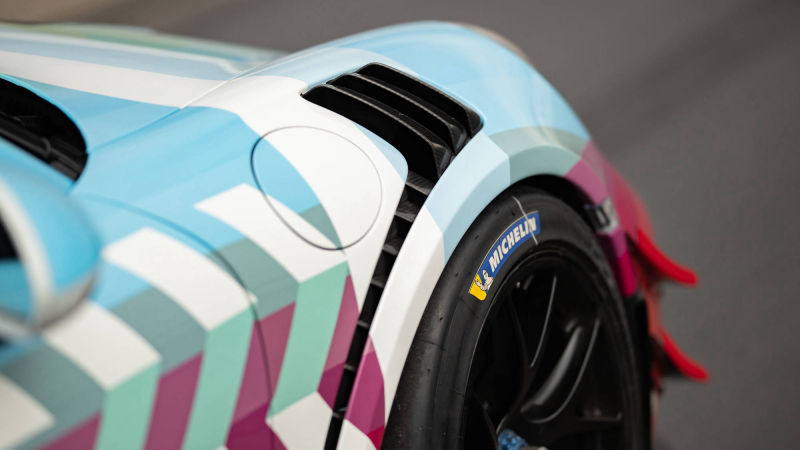 Porsche 911 GT2 RS Clubsport art car at Pikes Peak